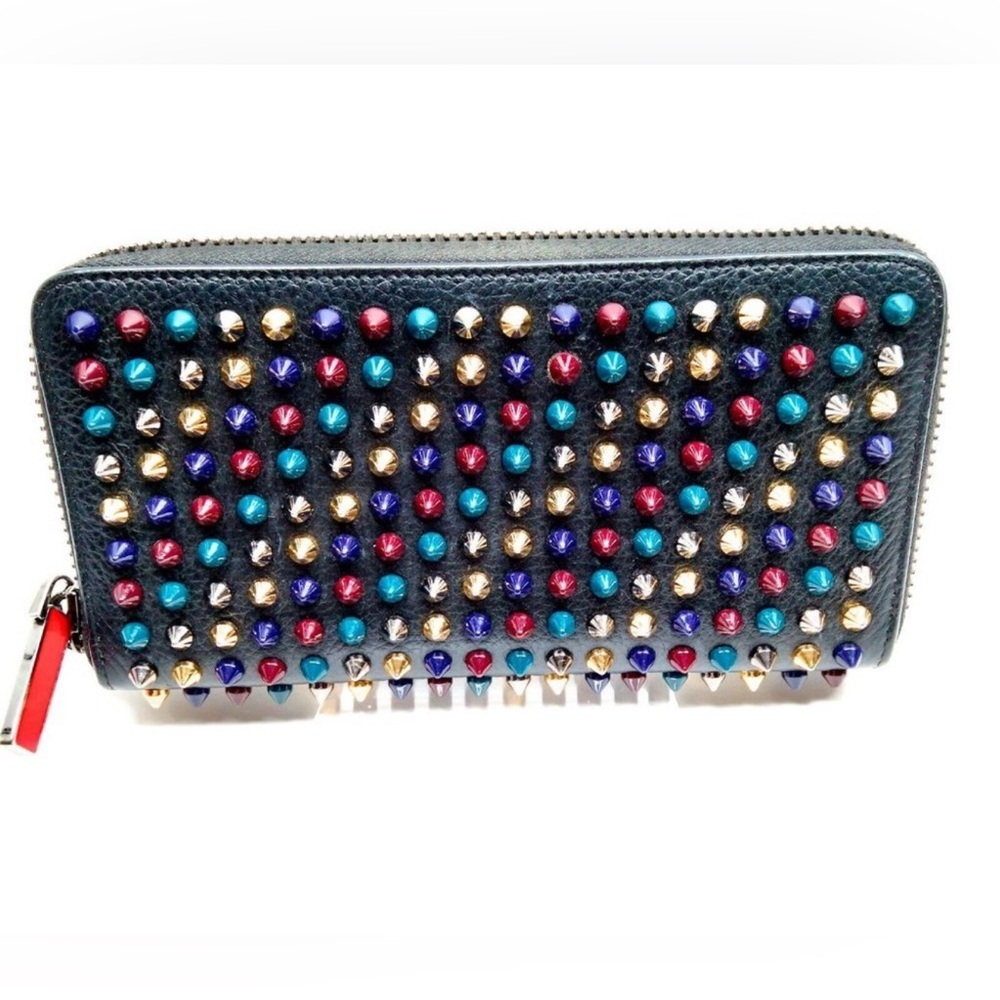 Christian Louboutin Vibrant Studded Zippered Wallet EUC